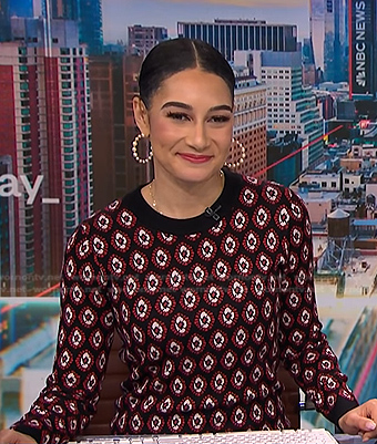 Morgan’s black printed knit dress on NBC News Daily
