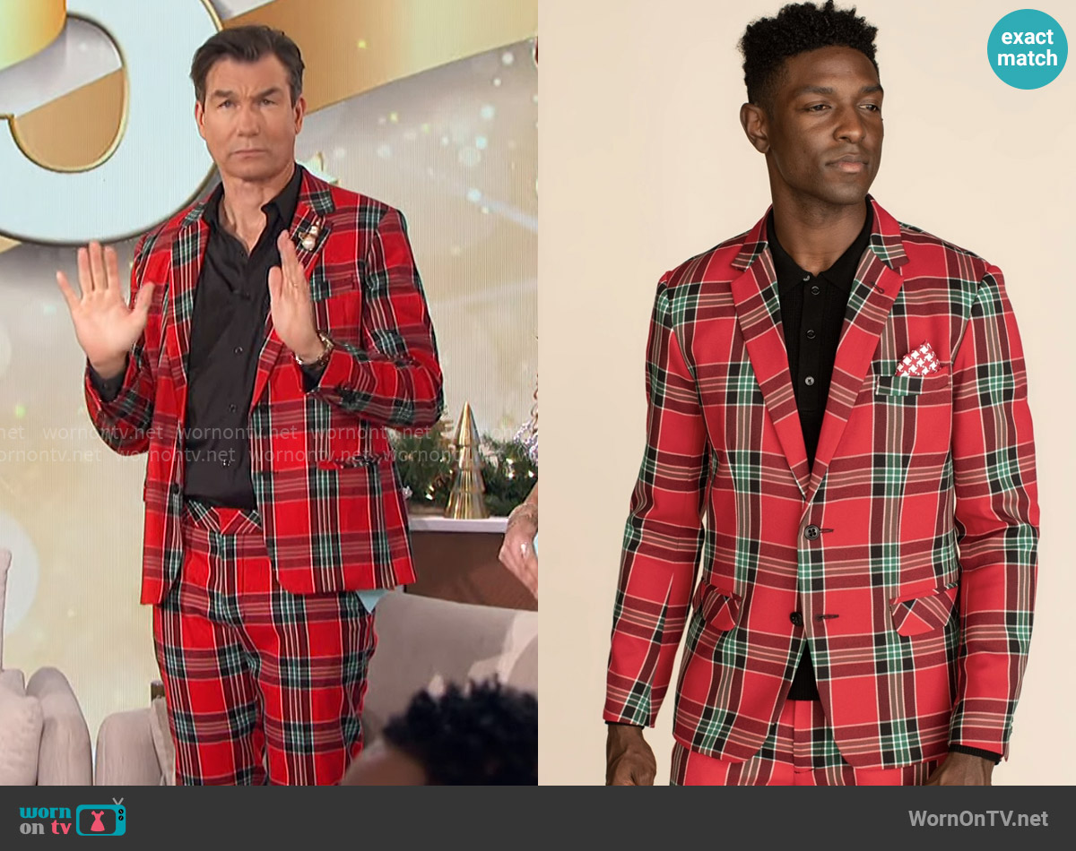 Mr Turk Windsor Tartan Blazer worn by Jerry O'Connell on The Talk