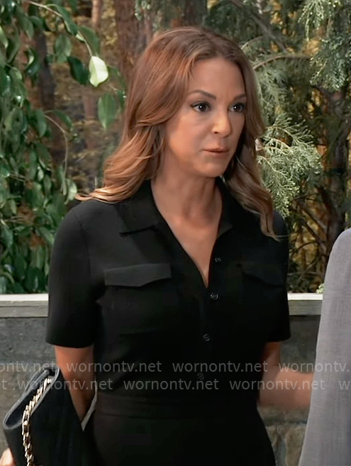 Natalia’s black polo midi dress on General Hospital