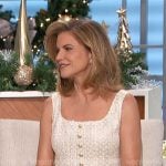 Natalie’s tweed top with gold button front on The Talk