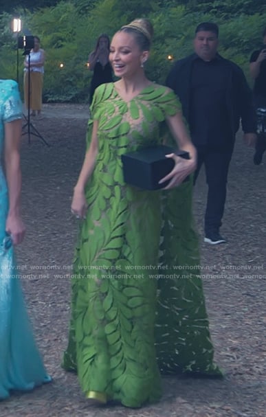 Nicole’s leaf sheer caftan dress on Paris and Nicole The Encore