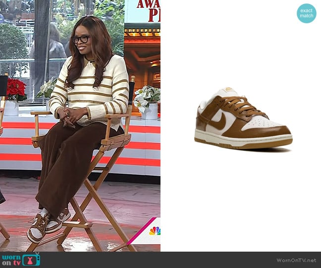 Nike Dunk Low Sneakers in Brown Ostrich worn by Jacqueline Coley on Today