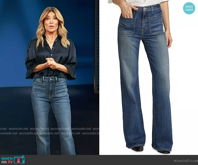 Florence High-Rise Boot-Cut Jeans Nili Lotan worn by Kit Hoover on Access Hollywood