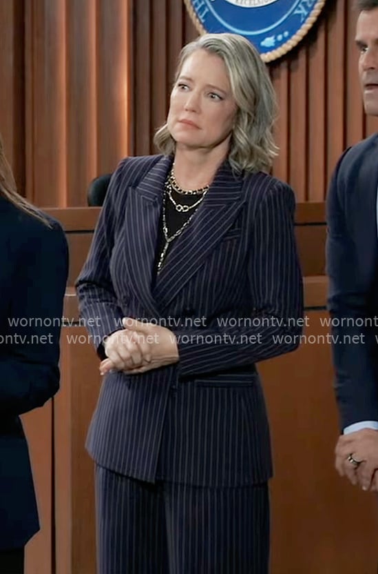 Nina’s pinstripe blazer on General Hospital
