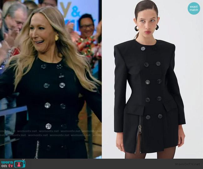 Nocturne Multi Button Mini Dress with Shoulder Pad worn by Nikki Glaser on Live with Kelly and Mark