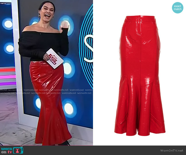 Norma Kamali Fishtail Midi Skirt worn by Donna Farizan on Today