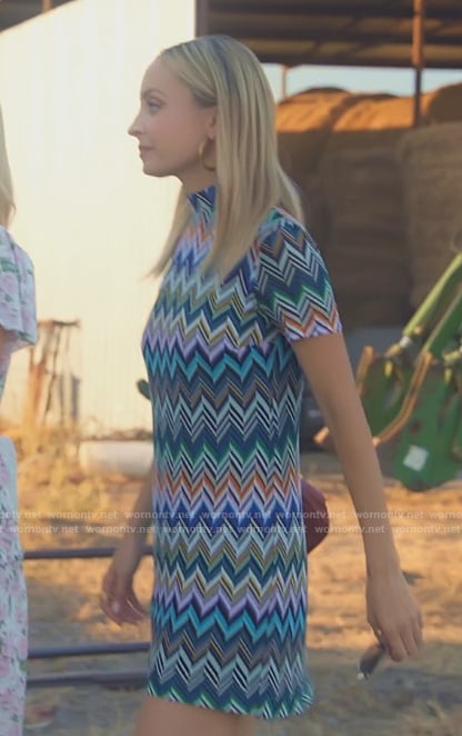 Nicole’s chevron stripe mini dress on Paris and Nicole The Encore