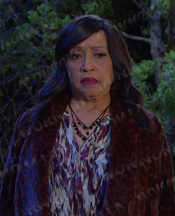 Paulina’s ikat print blouse on Days of our Lives