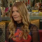 Phyllis’s rose print mesh dress on The Young and the Restless