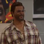 Poppa’s plaid and paint splatter print shirt on Poppas House