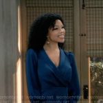 Portia’s blue long sleeved dress on General Hospital