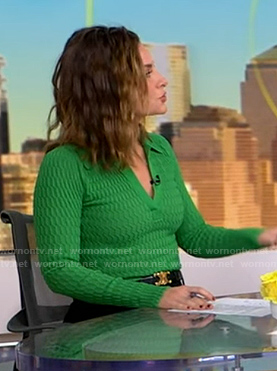 Rebecca’s black leather belt on Good Morning America