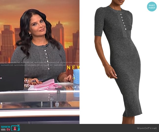 Reiss Sandy Wool Blend Rib Sweater Dress worn by Darlene Rodriguez on Today
