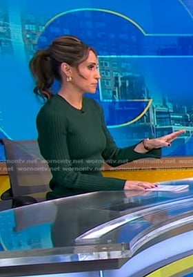 Rhiannon’s green ribbed knit dress on Good Morning America