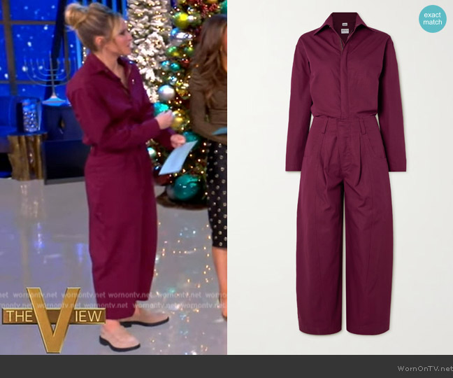 Rivet Utility New Yorker cropped cotton-ripstop jumpsuit worn by Sara Haines on The View