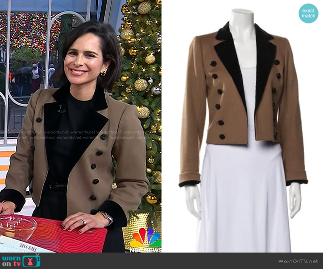 Yves Saint Laurent Vintage Cropped Wool Blazer worn by Bahar Takhtehchian on Today