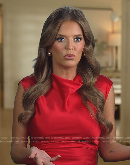Salley’s red satin confessional dress on Southern Charm