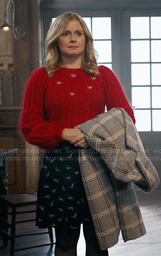 Sam’s red sweater with bows on Ghosts