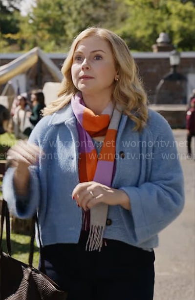 Sam’s blue cropped jacket on Ghosts