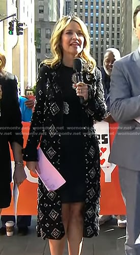 Savannah’s black embellished coat on Today