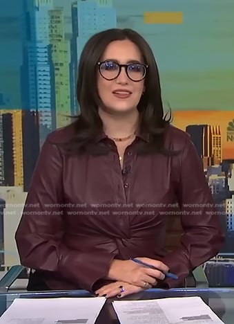 Savannah’s leather twist front shirt on NBC News