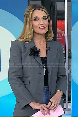 Savannah’s grey blazer and wide-leg jeans on Today