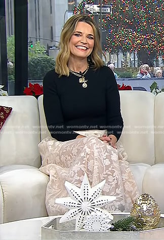 Savannah’s ivory floral lace skirt on Today