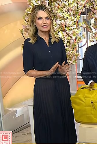 Savannah’s navy ribbed polo dress on Today
