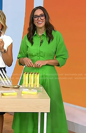 Savannah’s green midi shirtdress on Today