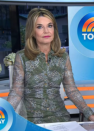 Savannah’s green plaid shirtdress on Today