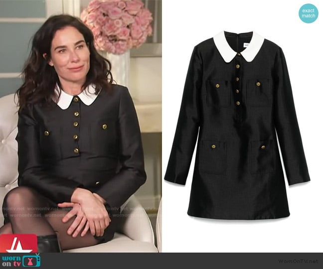 Self Portrait Contrast-collar mini dress worn by Halina Reijn on Access Hollywood