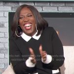 Sheryl’s black sweater with contrasting collar on The Talk