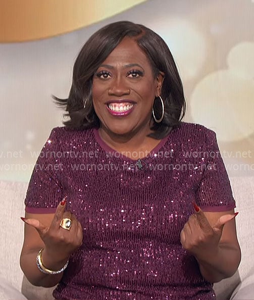 Sheryl’s purple sequin top on The Talk
