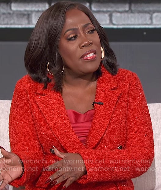 Sheryl’s red tweed blazer on The Talk