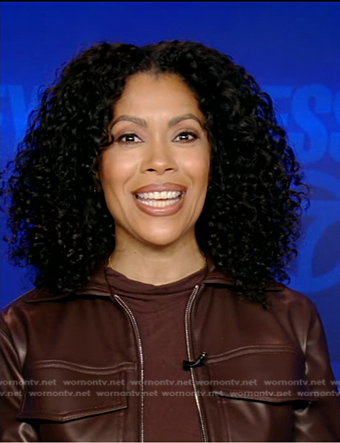 Shirleen’s brown leather jacket on Good Morning America