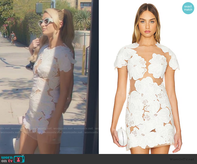 Silvia Tcherassi Hada semi-sheer minidress worn by Paris Hilton on Paris and Nicole The Encore
