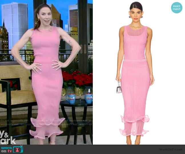 Simkhai Oakley Tank Top With Bralette worn by Whitney Cummings on Live with Kelly and Mark