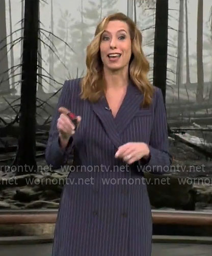 Stephanie Abrams’ pinstripe blazer dress on CBS Mornings