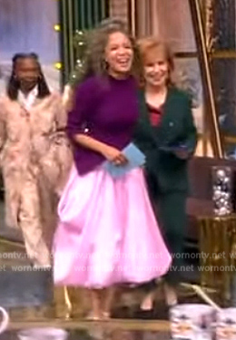 Sunny’s purple mixed media dress on The View