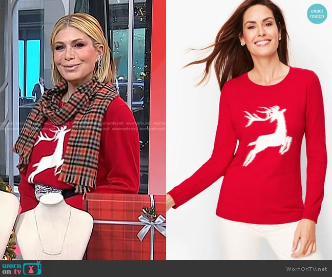 Talbots Supersoft Reindeer Sweater worn by Jill Martin on Today