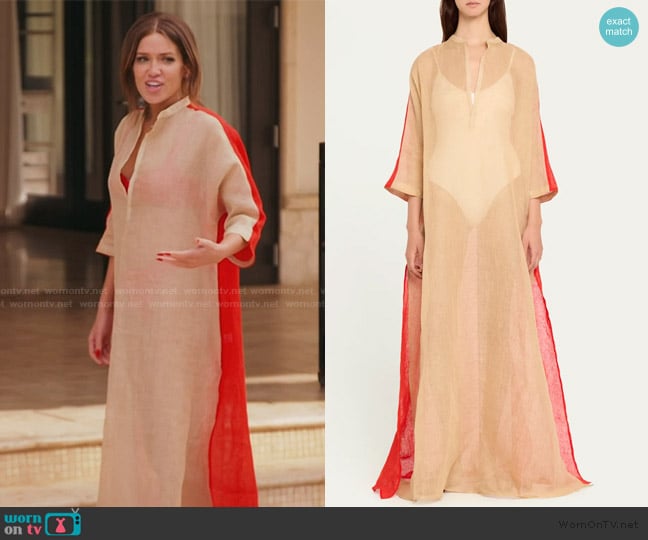 The Salting Gauze Colorblock Caftan Maxi Dress worn by Brynn Whitfield on The Real Housewives of New York City