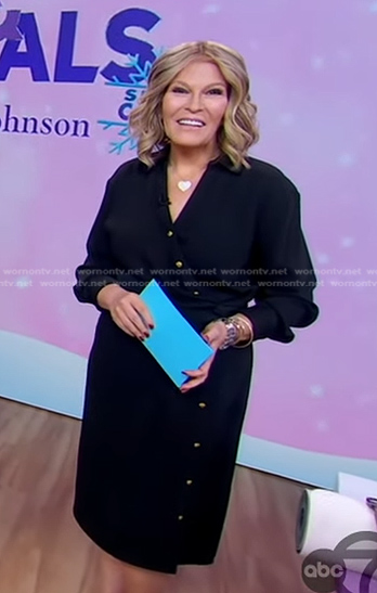 Tory’s black asymmetric button shirtdress on Good Morning America
