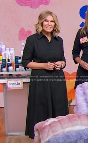 Tory’s black poplin shirtdress on Good Morning America