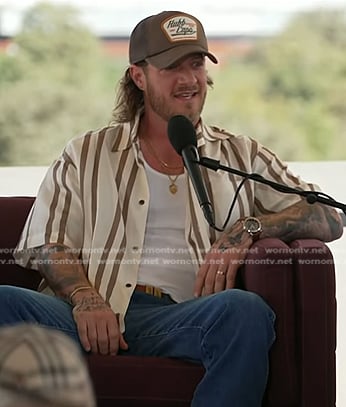 Tyler Hubbard’s striped short sleeve shirt on Today