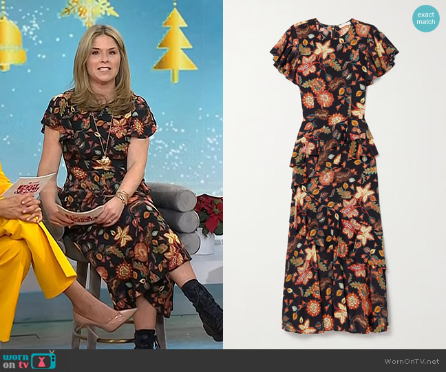 Ulla Johnson Amaia Dres in Hellebore worn by Jenna Bush Hager on Today