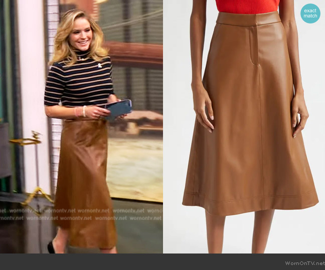 Veronica Beard Louise Faux Leather Skirt worn by Sara Haines on The View