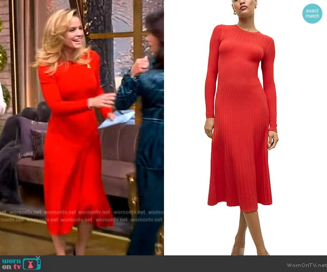 Veronica Beard Nami Knit Midi Dress worn by Sara Haines on The View