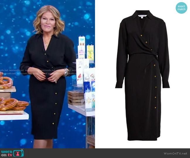 Veronica Beard Wright Midi Dress in Black worn by Tory Johnson on Good Morning America