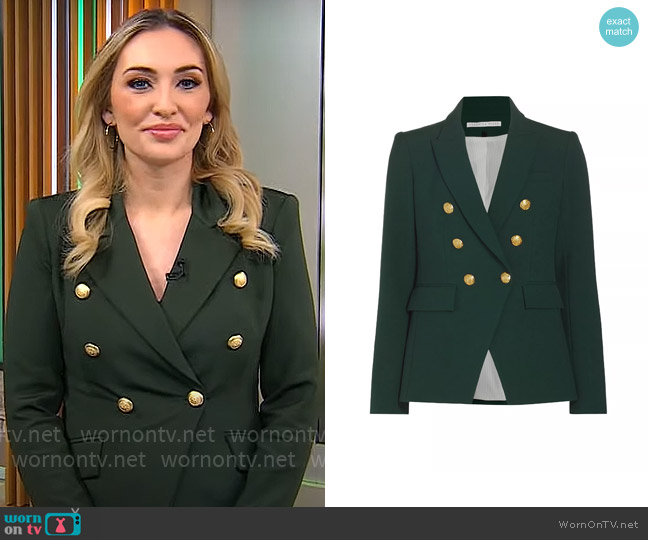 Veronica Beard Miller Blazer in Pine worn by Kelly O'Grady on CBS Mornings