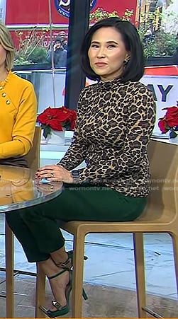 Vicky’s green studded heel sandals on Today
